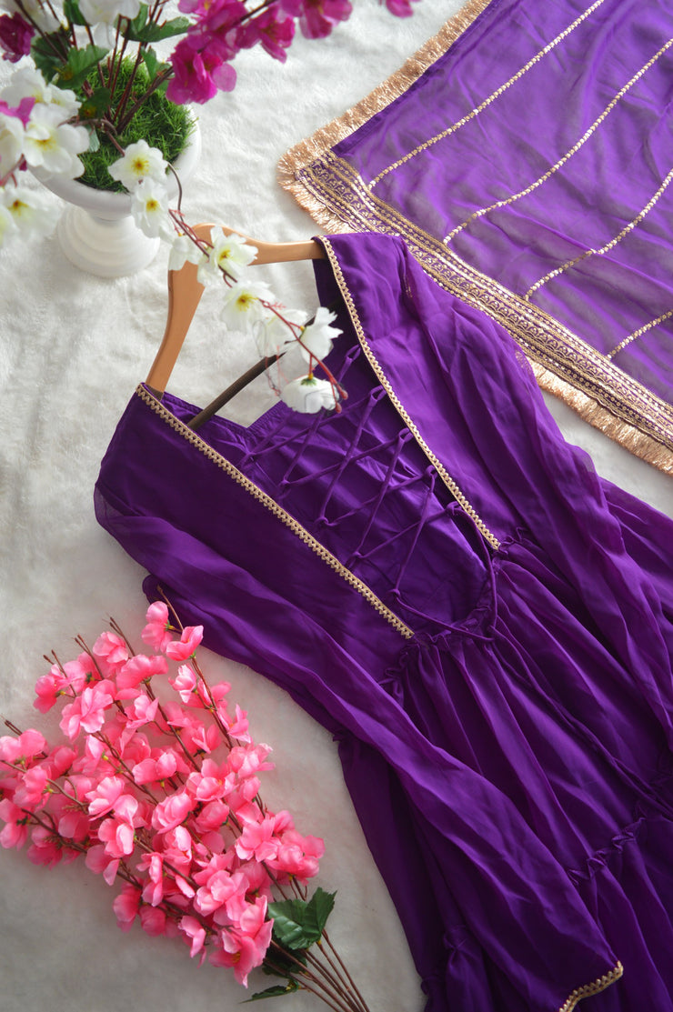 Steal the spotlight in this 16-meter flair ruffle gown