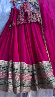 Function Wear Heavy Work Pink Color Lehenga choli