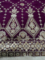 Fabulous Georgette Wine Color Sharara Suit