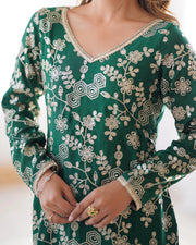 Green Color Full Work Fabulous Sharara Suit