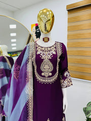 Preferable Heavy Purple Color Sharara Suit