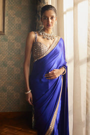 Festive Wear Rangoli Silk Blue Color Saree