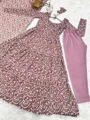 Captivating Pink Color Anarkali With Dupatta Set
