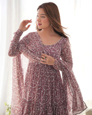 Captivating Pink Color Anarkali With Dupatta Set