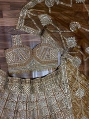 Classic Malai Silk Brown Color Bridal Lehenga Choli