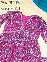 Fusing of ethinic and modern style, our stylish floral colorful dress