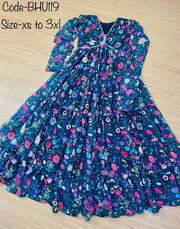 Fusing of ethinic and modern style, our stylish floral colorful dress