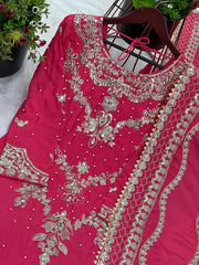 Designer Heavy Pink Color Sharara Suit