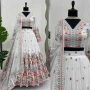 Stunning Pretty Georgette White color Lehenga Choli