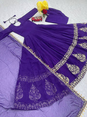 Purple Color Sequence Work Amazing Anarkali Gown