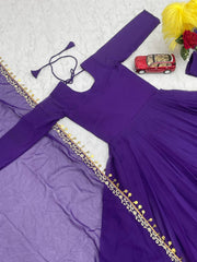 Purple Color Sequence Work Amazing Anarkali Gown
