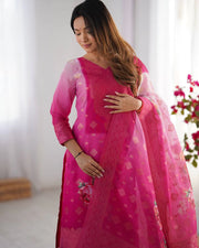 Elegant Digital Print Pink Color Salwar Suit